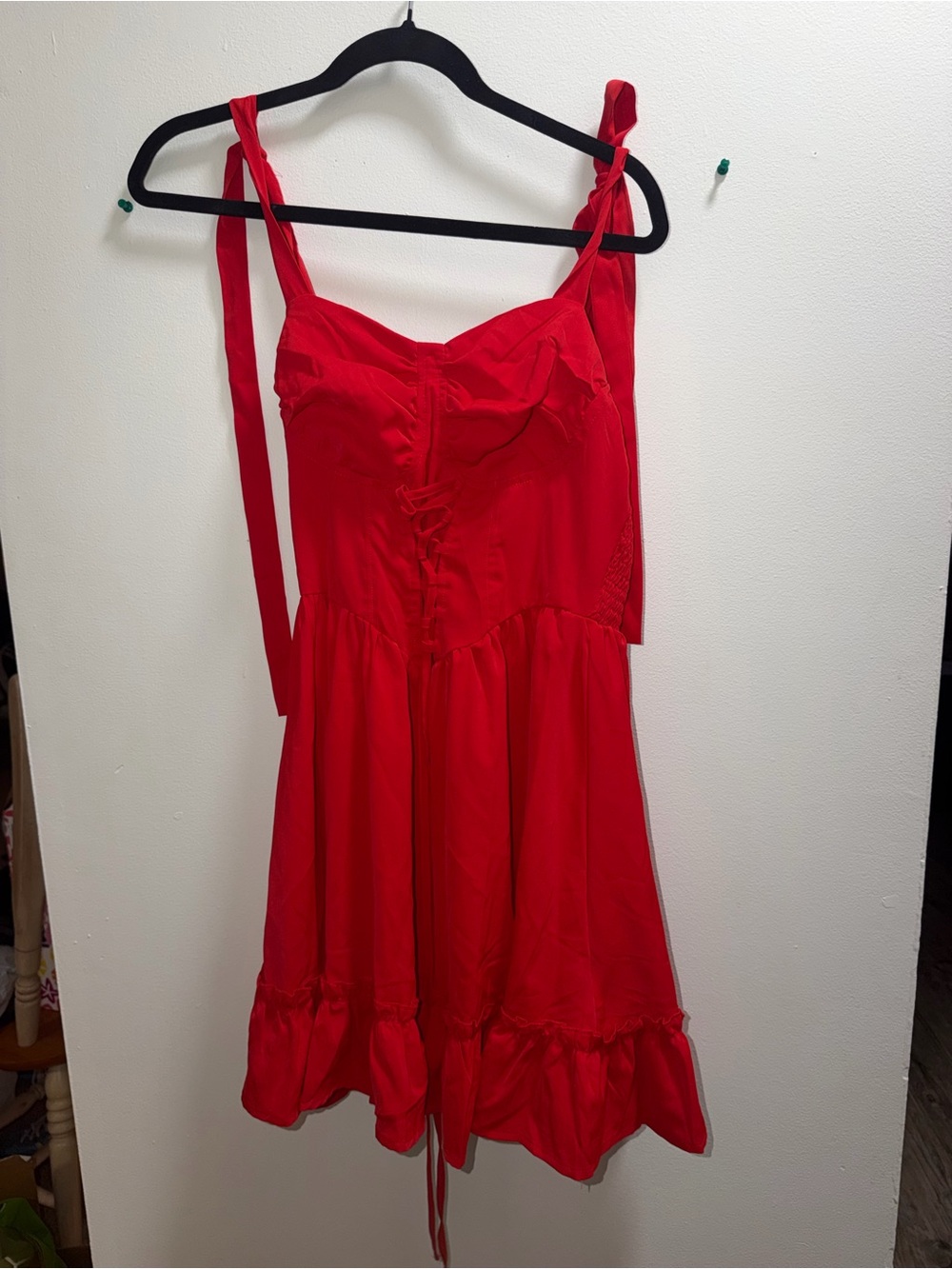 SHEIN Red Mini Dress with Tie Straps